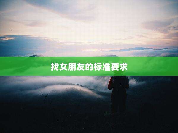 找女朋友的标准要求