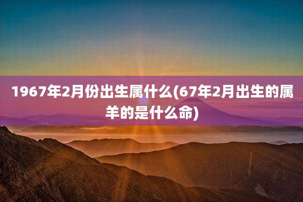1967年2月份出生属什么(67年2月出生的属羊的是什么命)