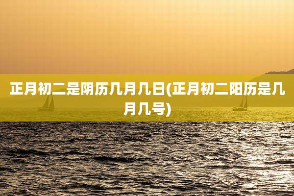 正月初二是阴历几月几日(正月初二阳历是几月几号)