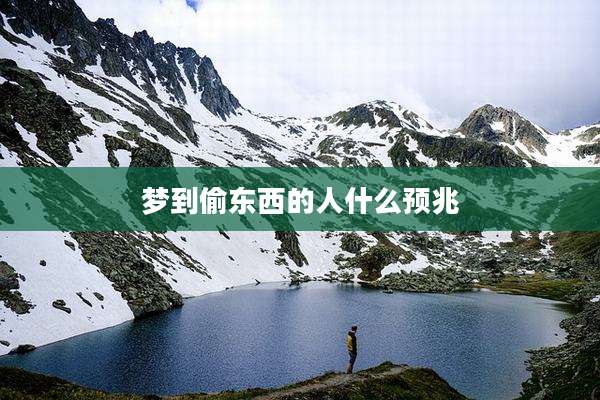 梦到偷东西的人什么预兆