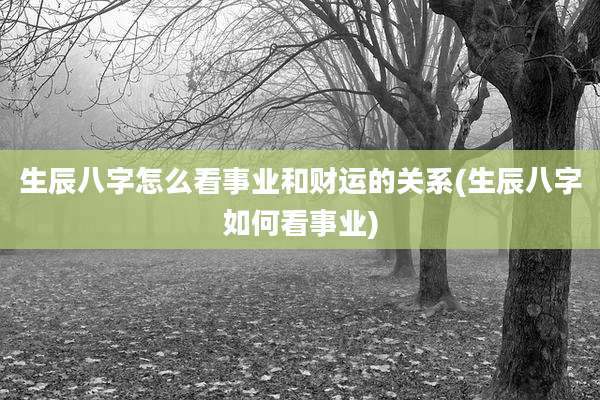 生辰八字怎么看事业和财运的关系(生辰八字如何看事业)