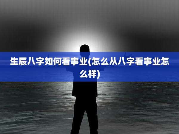 生辰八字如何看事业(怎么从八字看事业怎么样)