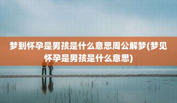 梦到怀孕是男孩是什么意思周公解梦(梦见怀孕是男孩是什么意思)