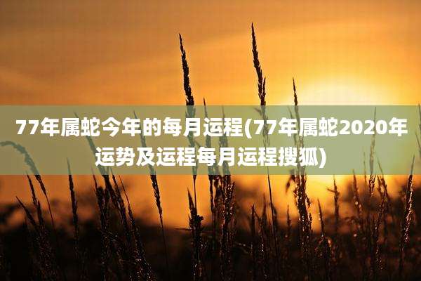 77年属蛇今年的每月运程(77年属蛇2020年运势及运程每月运程搜狐)