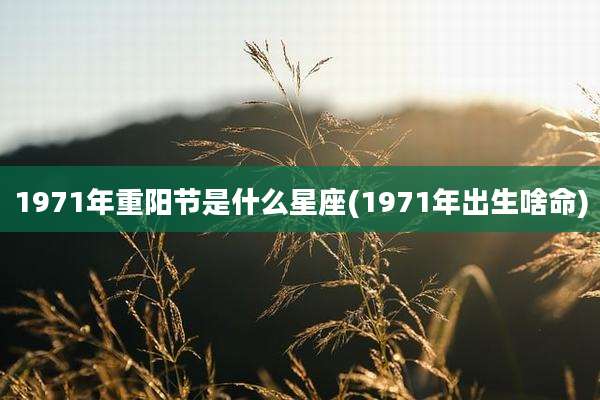 1971年重阳节是什么星座(1971年出生啥命)