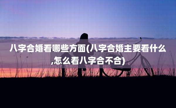 八字合婚看哪些方面(八字合婚主要看什么,怎么看八字合不合)