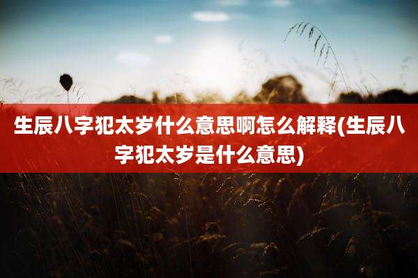生辰八字犯太岁什么意思啊怎么解释(生辰八字犯太岁是什么意思)