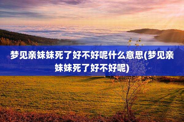 梦见亲妹妹死了好不好呢什么意思(梦见亲妹妹死了好不好呢)