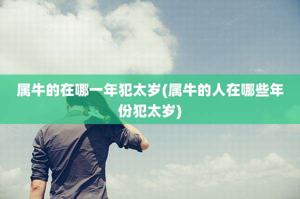 属牛的在哪一年犯太岁(属牛的人在哪些年份犯太岁)