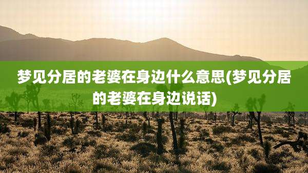 梦见分居的老婆在身边什么意思(梦见分居的老婆在身边说话)