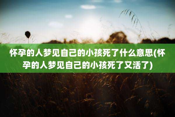 怀孕的人梦见自己的小孩死了什么意思(怀孕的人梦见自己的小孩死了又活了)
