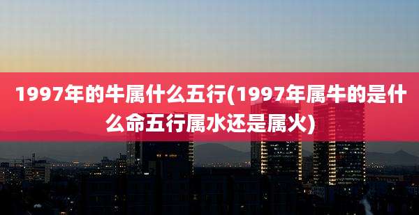 1997年的牛属什么五行(1997年属牛的是什么命五行属水还是属火)