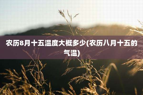 农历8月十五温度大概多少(农历八月十五的气温)
