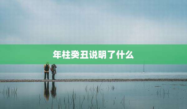 年柱癸丑说明了什么