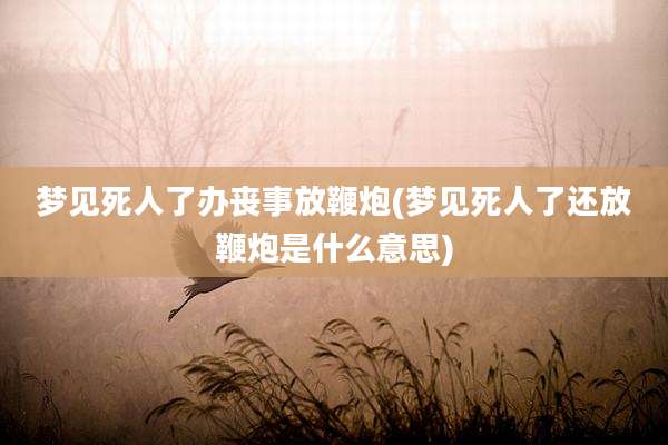 梦见死人了办丧事放鞭炮(梦见死人了还放鞭炮是什么意思)