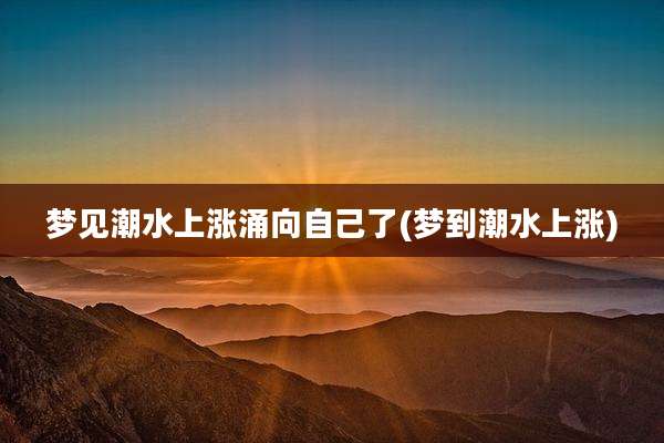 梦见潮水上涨涌向自己了(梦到潮水上涨)