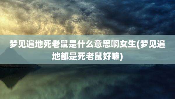 梦见遍地死老鼠是什么意思啊女生(梦见遍地都是死老鼠好嘛)