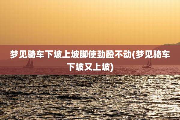 梦见骑车下坡上坡脚使劲蹬不动(梦见骑车下坡又上坡)