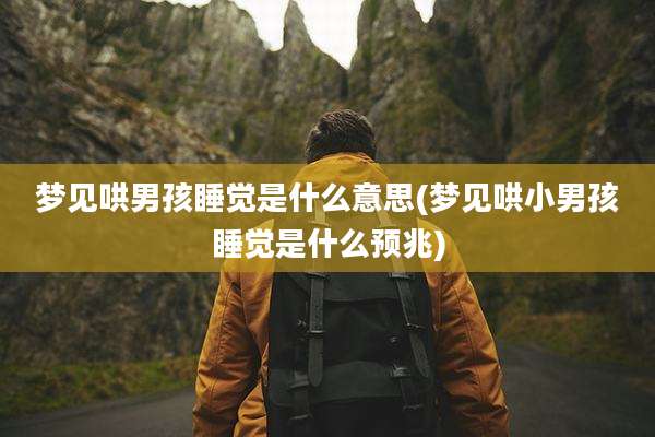 梦见哄男孩睡觉是什么意思(梦见哄小男孩睡觉是什么预兆)