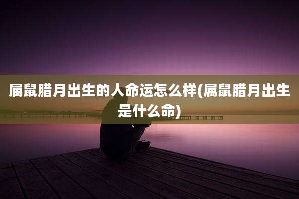 属鼠腊月出生的人命运怎么样(属鼠腊月出生是什么命)