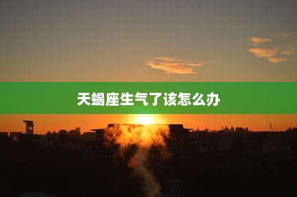 天蝎座生气了该怎么办