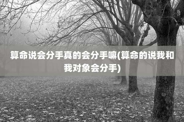 算命说会分手真的会分手嘛(算命的说我和我对象会分手)