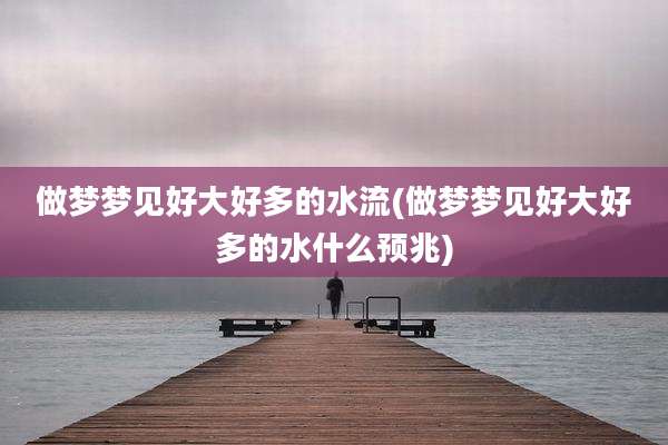 做梦梦见好大好多的水流(做梦梦见好大好多的水什么预兆)