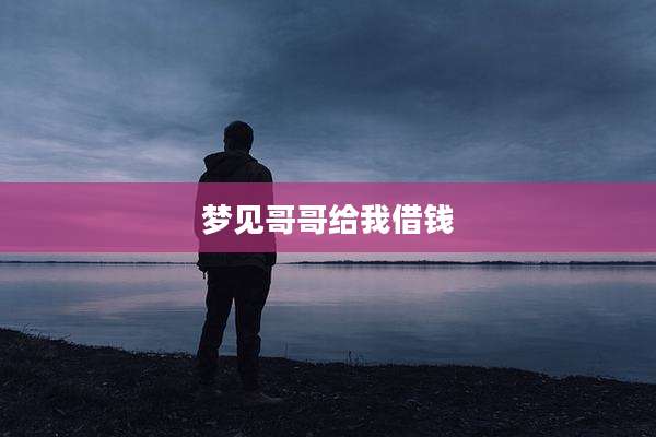 梦见哥哥给我借钱