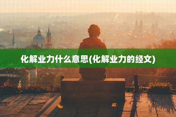 化解业力什么意思(化解业力的经文)