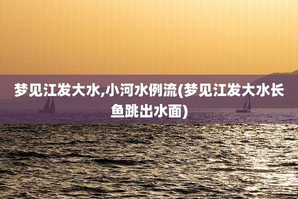 梦见江发大水,小河水例流(梦见江发大水长鱼跳出水面)