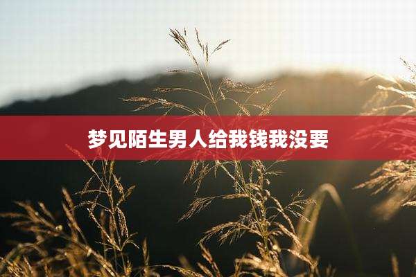 梦见陌生男人给我钱我没要