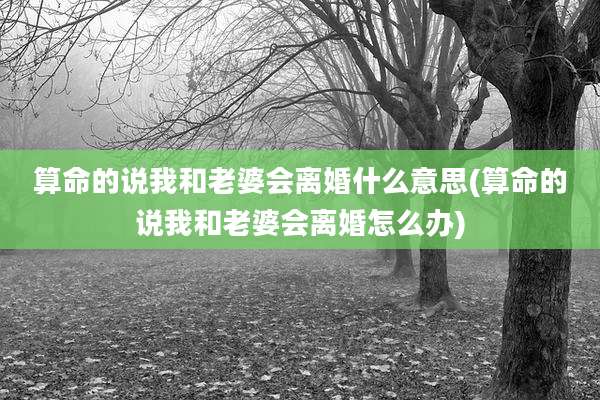 算命的说我和老婆会离婚什么意思(算命的说我和老婆会离婚怎么办)