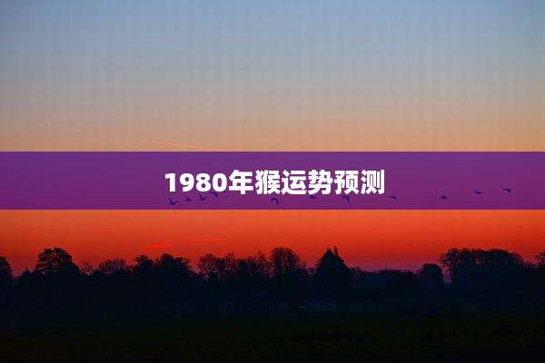 1980年猴运势预测