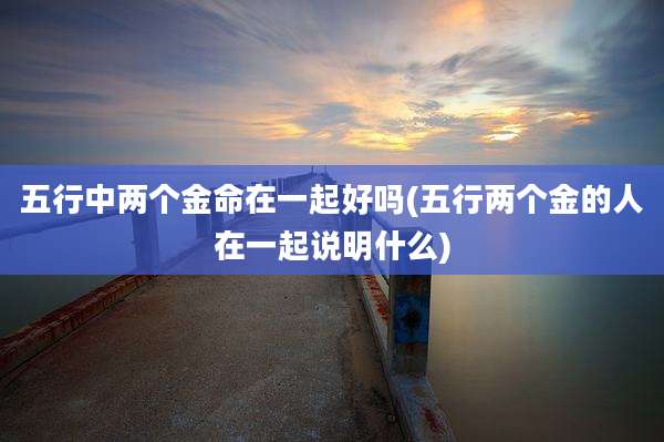 五行中两个金命在一起好吗(五行两个金的人在一起说明什么)