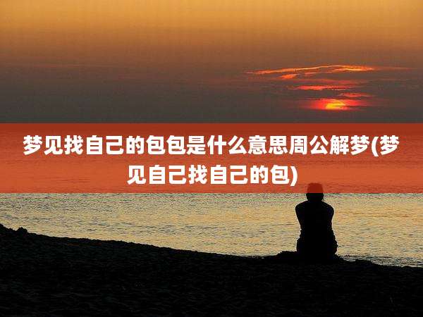 梦见找自己的包包是什么意思周公解梦(梦见自己找自己的包)