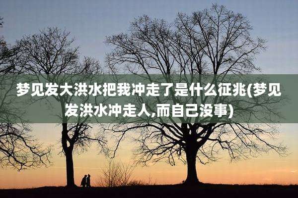 梦见发大洪水把我冲走了是什么征兆(梦见发洪水冲走人,而自己没事)