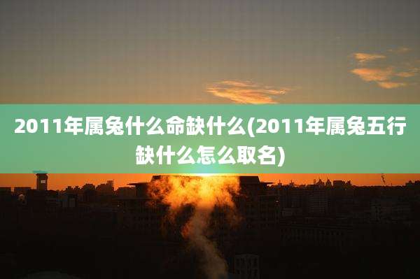 2011年属兔什么命缺什么(2011年属兔五行缺什么怎么取名)