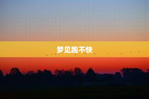 梦见跑不快