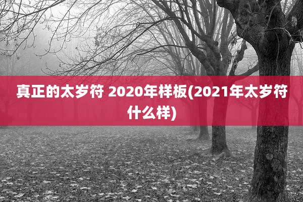 真正的太岁符 2020年样板(2021年太岁符什么样)