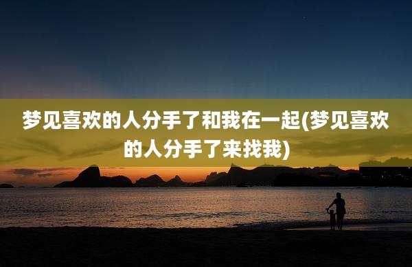 梦见喜欢的人分手了和我在一起(梦见喜欢的人分手了来找我)