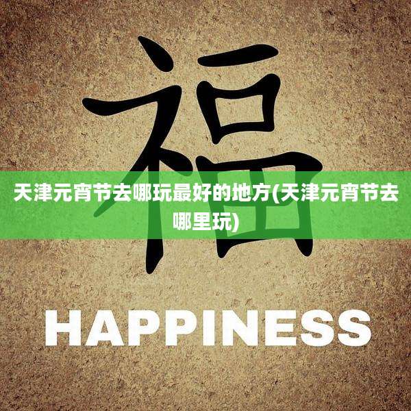 天津元宵节去哪玩最好的地方(天津元宵节去哪里玩)