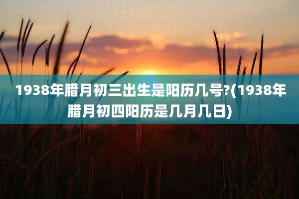 1938年腊月初三出生是阳历几号?(1938年腊月初四阳历是几月几日)