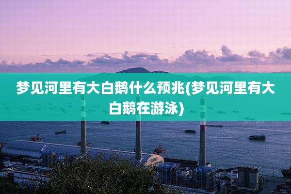 梦见河里有大白鹅什么预兆(梦见河里有大白鹅在游泳)