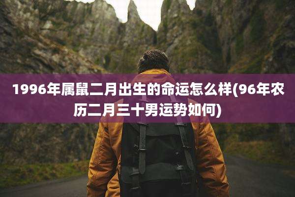1996年属鼠二月出生的命运怎么样(96年农历二月三十男运势如何)