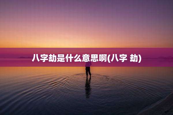 八字劫是什么意思啊(八字 劫)