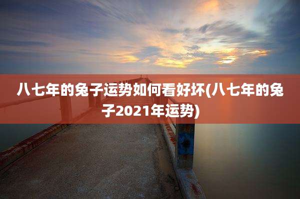 八七年的兔子运势如何看好坏(八七年的兔子2021年运势)