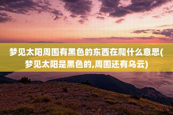 梦见太阳周围有黑色的东西在爬什么意思(梦见太阳是黑色的,周围还有乌云)