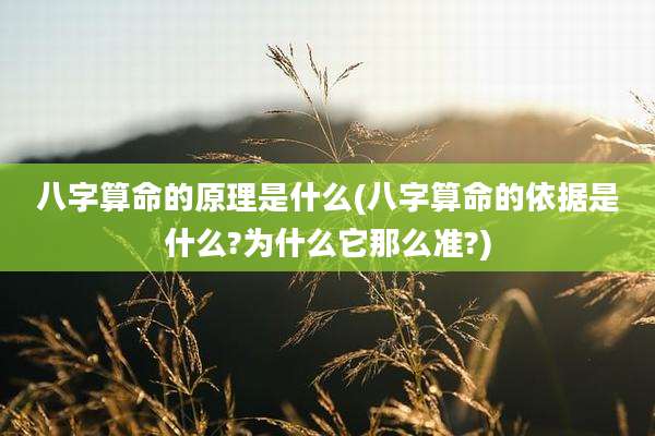 八字算命的原理是什么(八字算命的依据是什么?为什么它那么准?)