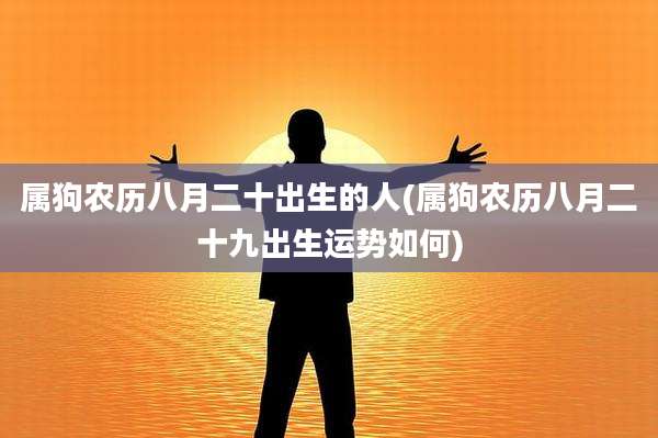 属狗农历八月二十出生的人(属狗农历八月二十九出生运势如何)