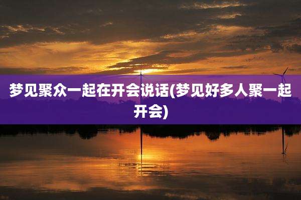 梦见聚众一起在开会说话(梦见好多人聚一起开会)